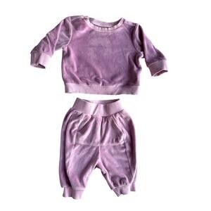 Young Days Velour Baby Tracksuit in Dusty Purple Size 3-6 months